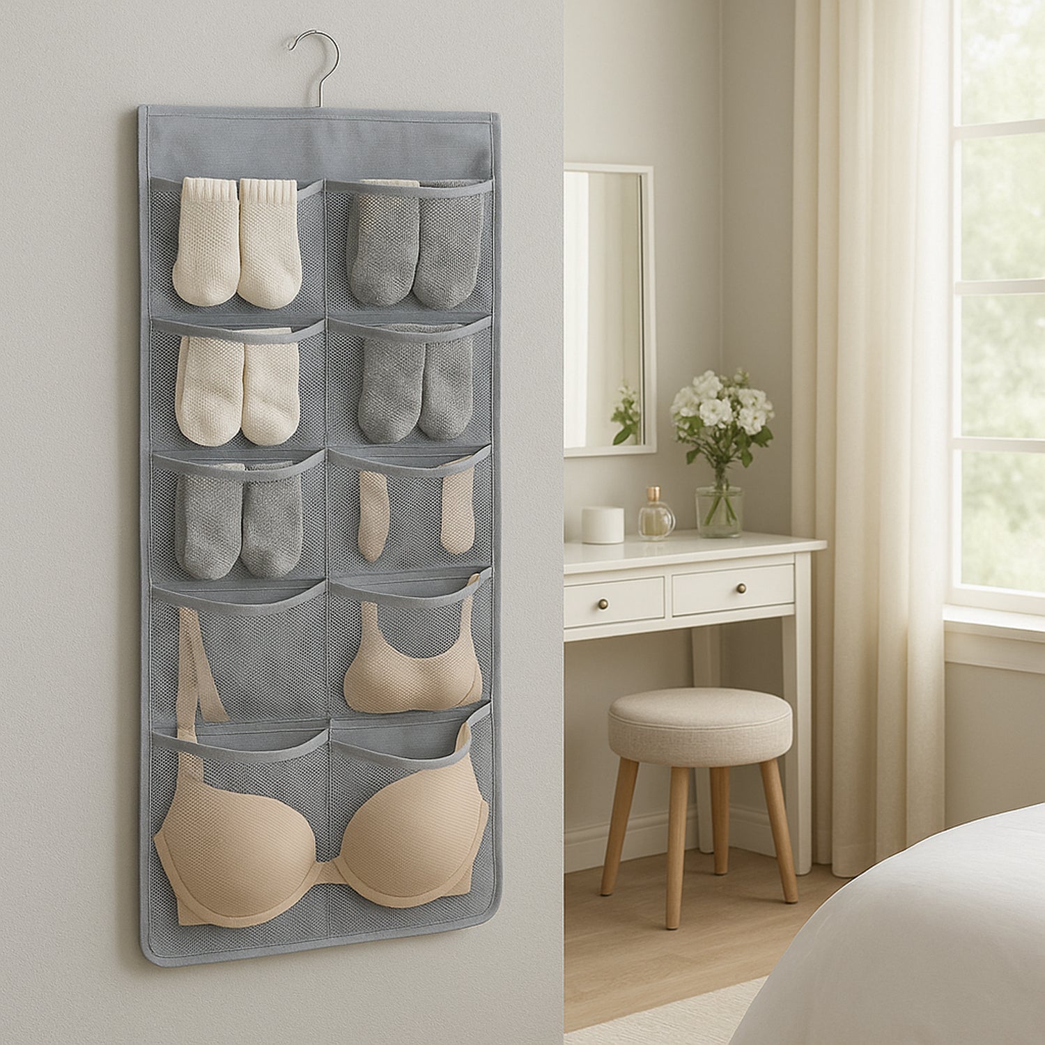Under Garment Organizer Hanging Storage Bag (80 X 38 Cm  1 Pc)