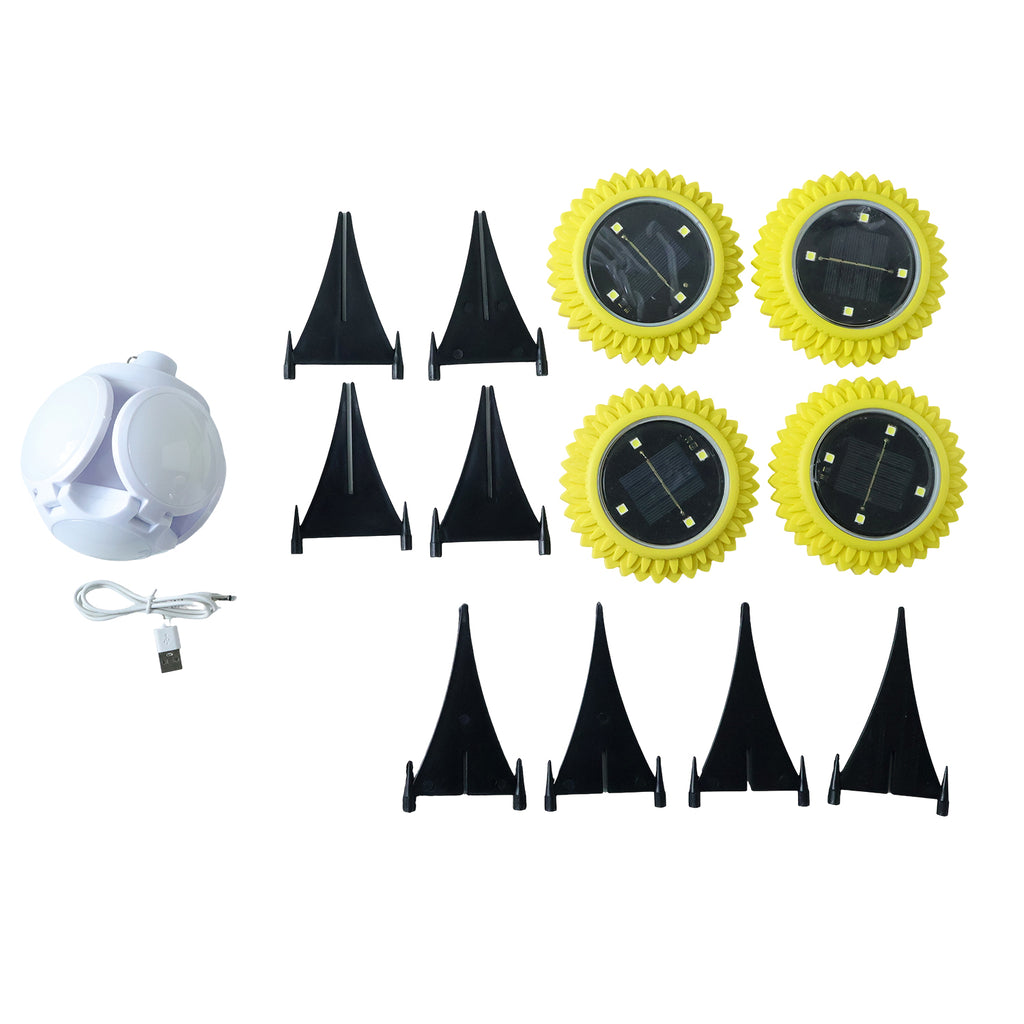 Solar Garden Decorative Led Ground Lights (2 Pc Set)