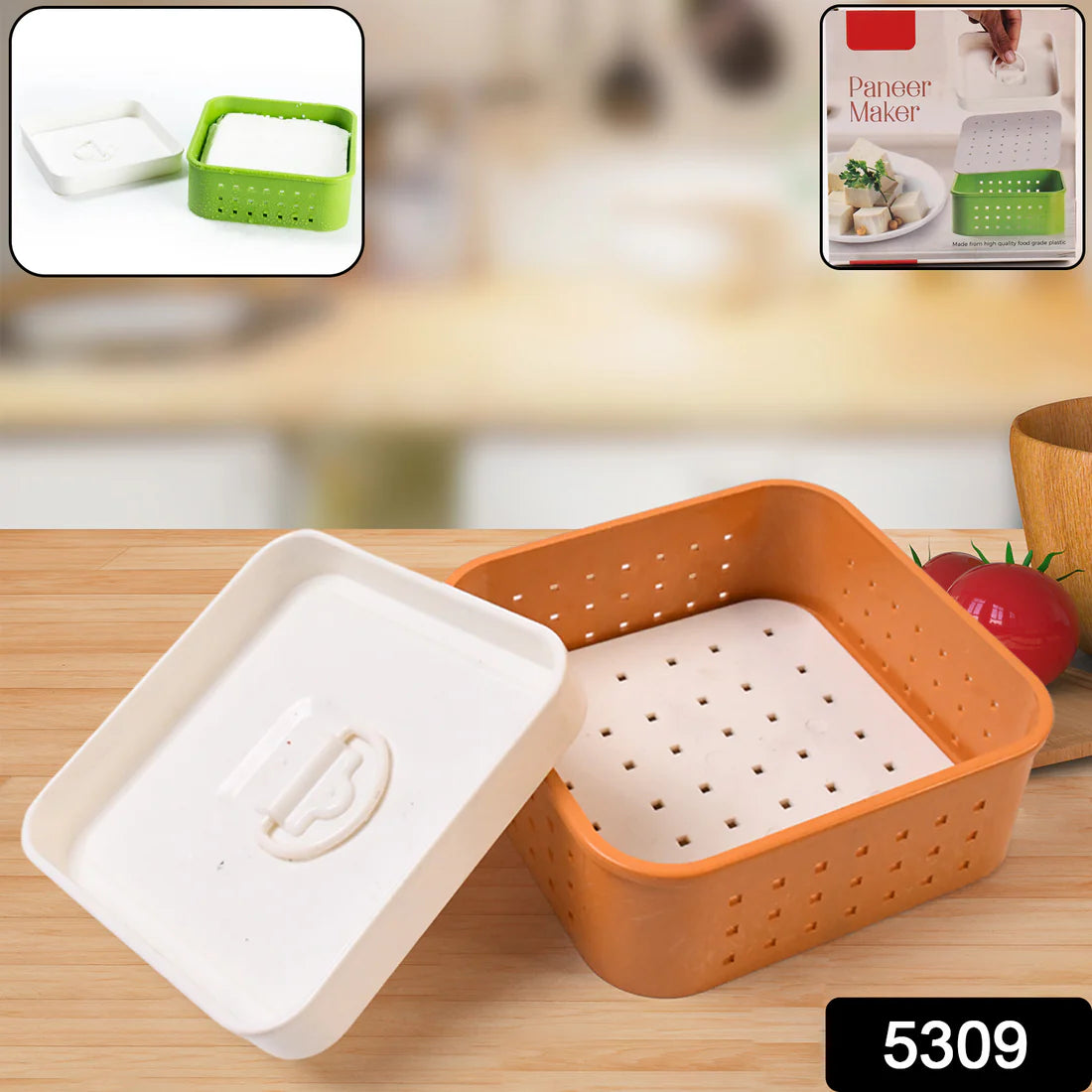 Square Shape Paneer Maker Paneer Mould Tofu Sprouts Mould Press Maker Plastic Paneer Making Mould - 5309Paneer Maker With Lid