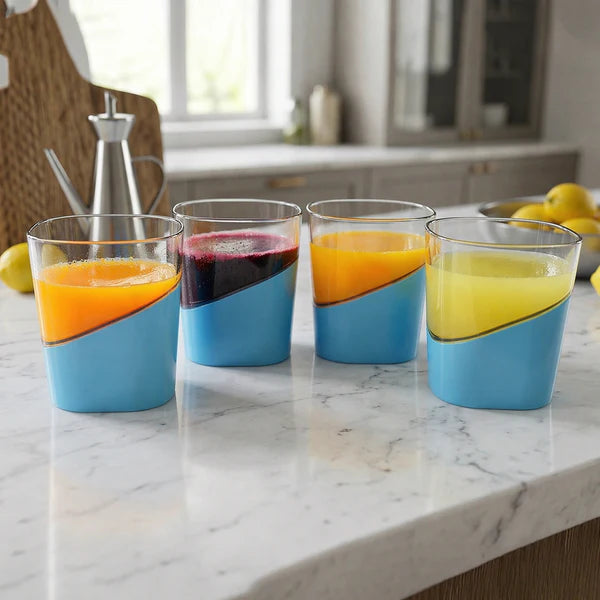Prexo Stylish Grip Base Plastic Selo Glass (4 Pc Set 300 Ml Each)