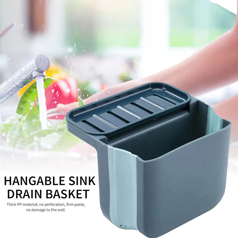 Wall Mounted Hanging Trash Can With Adhesive Hook  Garbage Bin For Kitchen Cabinet Door Small Collapsible Foldable Waste Bins Hanging Trash Holder For Bathroom Bedroom Office Car Portable (1 Pc) - 4160