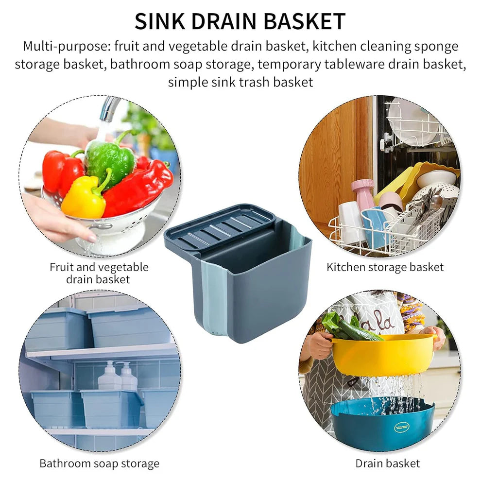 Wall Mounted Hanging Trash Can With Adhesive Hook  Garbage Bin For Kitchen Cabinet Door Small Collapsible Foldable Waste Bins Hanging Trash Holder For Bathroom Bedroom Office Car Portable (1 Pc) - 4160