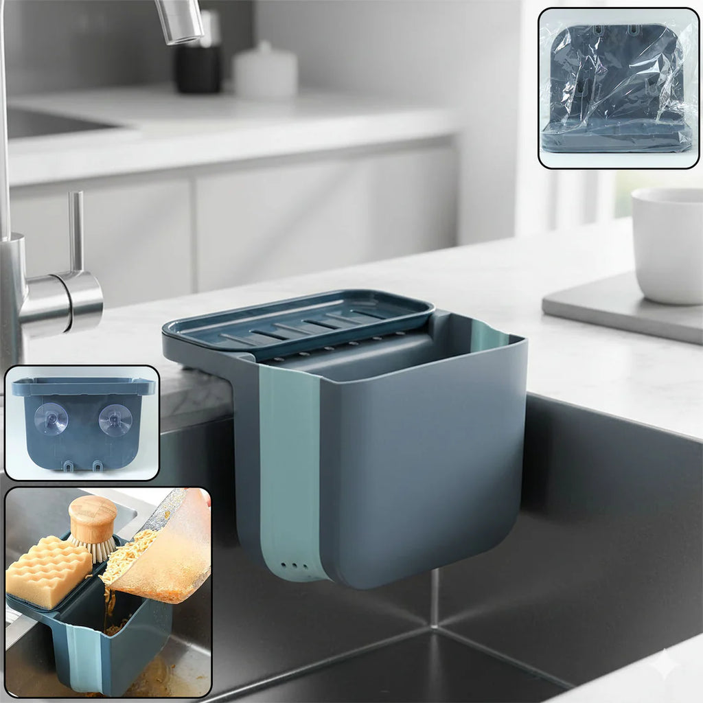 Wall Mounted Hanging Trash Can With Adhesive Hook  Garbage Bin For Kitchen Cabinet Door Small Collapsible Foldable Waste Bins Hanging Trash Holder For Bathroom Bedroom Office Car Portable (1 Pc) - 4160