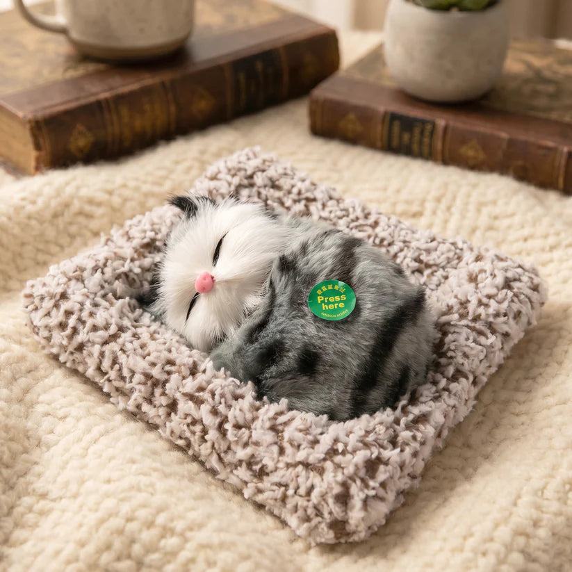 Soft Plush Cute Open-eye Cat Car Dashboard Showpiece Toy (1 Pc)