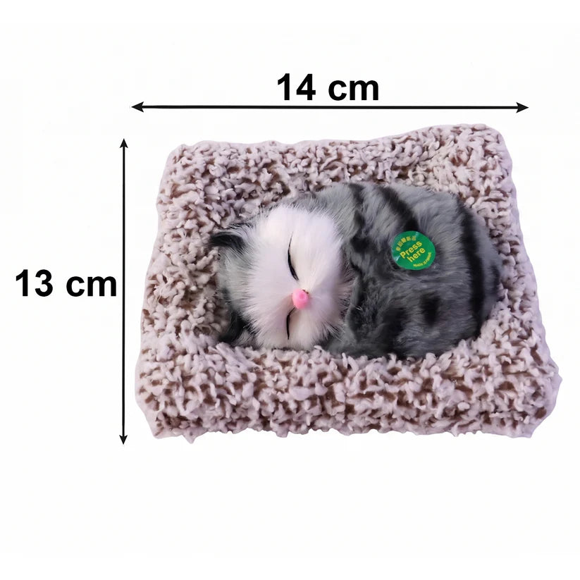 Soft Plush Cute Open-eye Cat Car Dashboard Showpiece Toy (1 Pc)