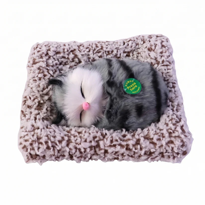 Soft Plush Cute Open-eye Cat Car Dashboard Showpiece Toy (1 Pc)