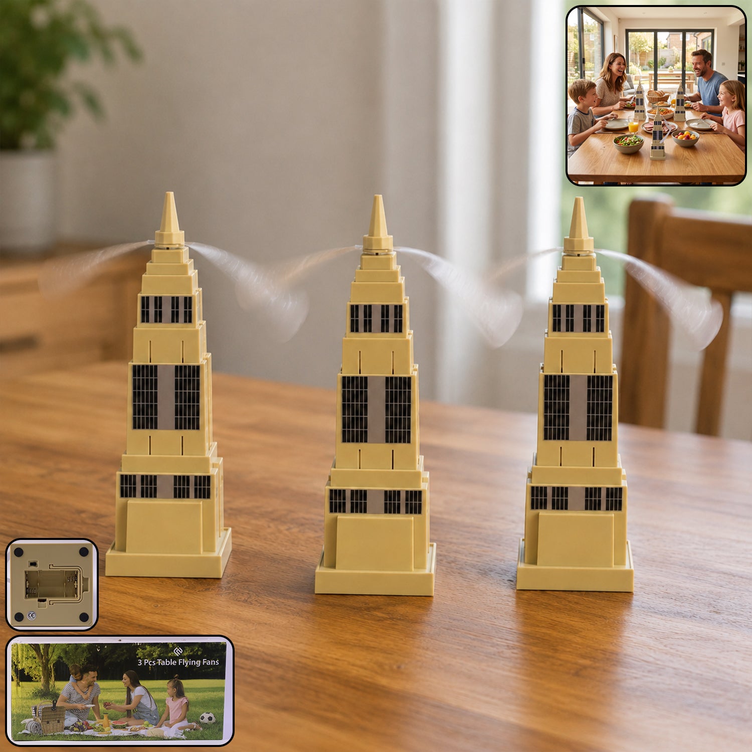 Fly Repeller Tabletop Food Protection Fan (3 Pc)