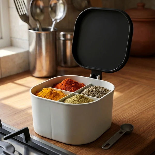 4 Section Fancy Masala Box And Fancy Masala Container Used For Storing Various Types Of Masalas Including In Kitchen Purposes. - 2678