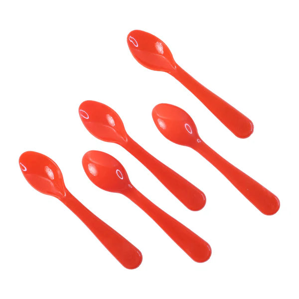 Food Plastic Spoon Set Plastic Table Spoon Set Plastic Tea Spoon Coffee With Abs Plastic Heat-resistant Spoon (5 Pc Set ) - 5349