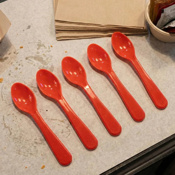 Food Plastic Spoon Set Plastic Table Spoon Set Plastic Tea Spoon Coffee With Abs Plastic Heat-resistant Spoon (5 Pc Set ) - 5349