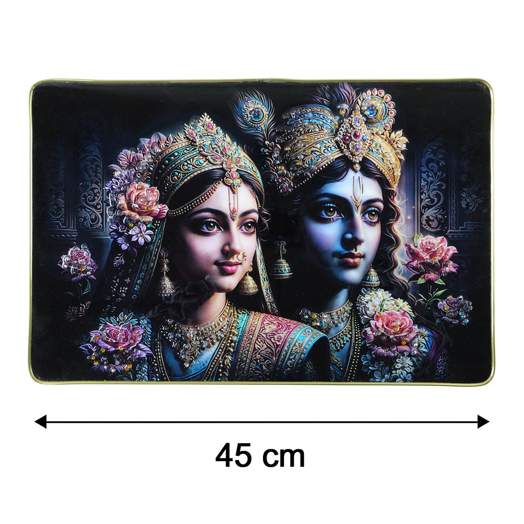 Premium Decorative Radha Krishna Wall Painting Frame 45x30 Cm (1 Pc)
