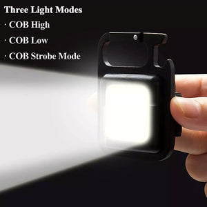 Rechargeable Keychain Mini Flashlight With 4 Light Modes (Pack of 02)