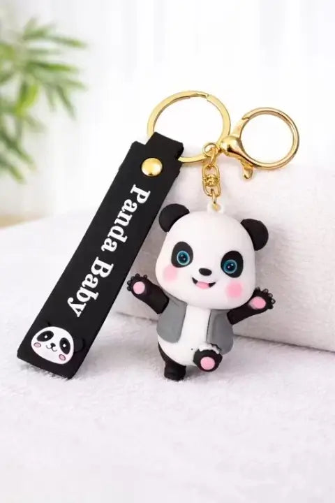 Panda Baby Keychain – Cute Silicone Cartoon Key Ring