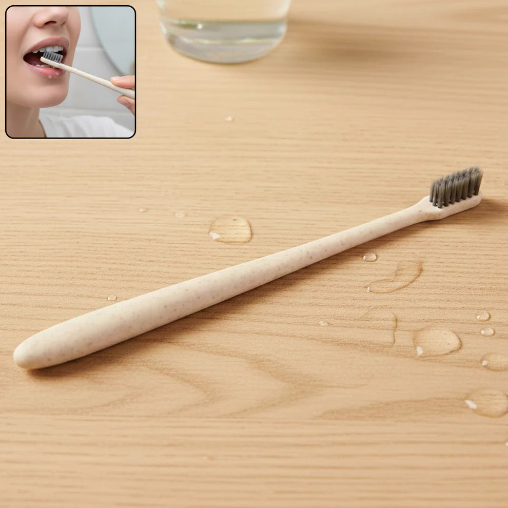 Wheat Straw Toothbrush Women Men Soft-bristle Toothbrush Oral Care Tooth Brush Manual Toothbrush For Deep Cleaning Dental Care (1 Pc) - 12579