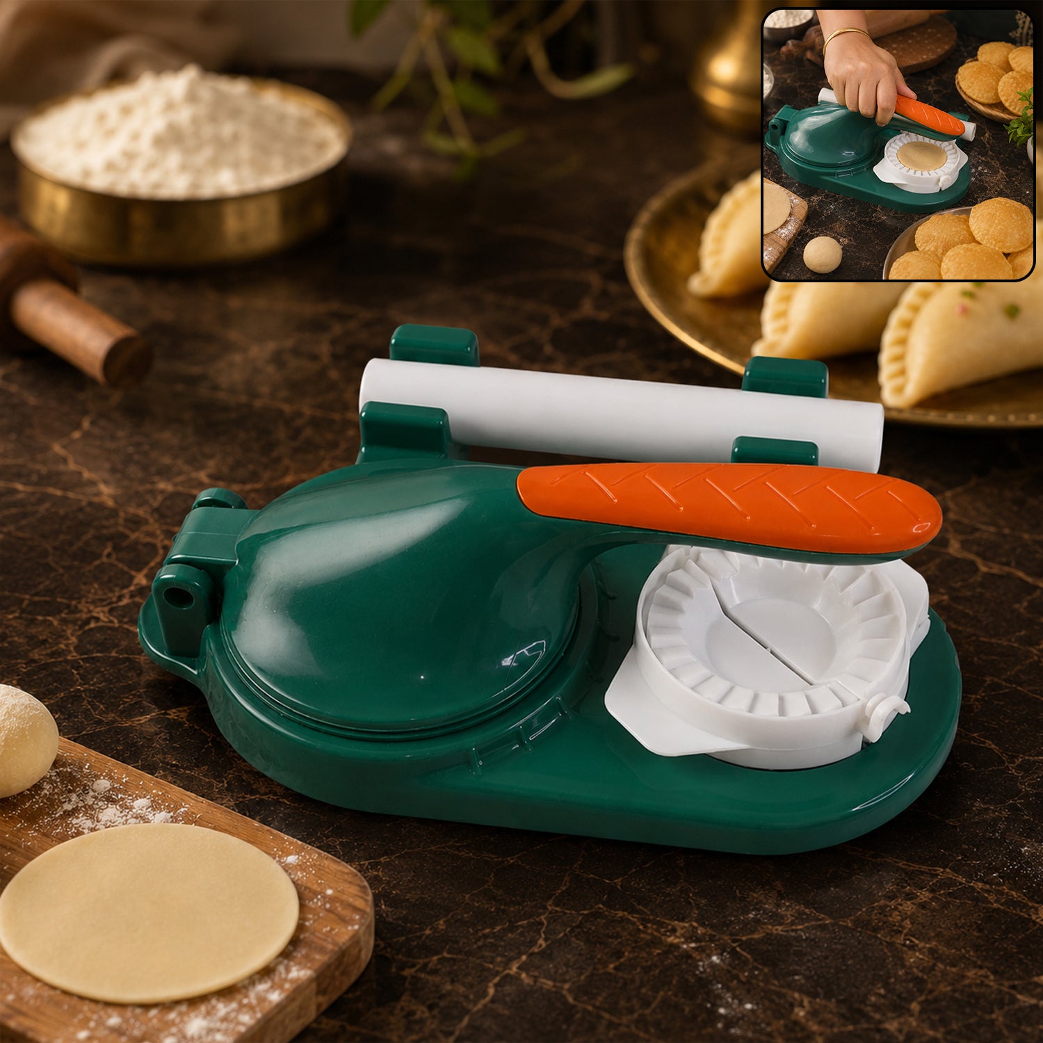 Mini Puri Press Dumpling Machine For Gujiya Momos  Dough Pressing (1 Pc)