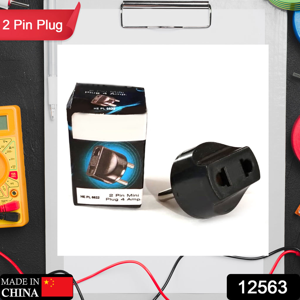 12563 2 Pin 4 Amp. Conversion Electrical Connector Plug 2 Pin Plug Converter Plug Adapter With Color Box (1 Pc )
