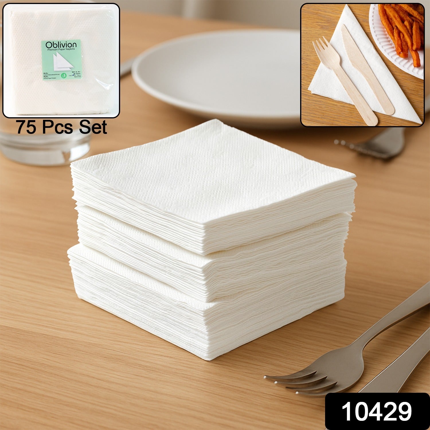 Soft  Absorbent Disposable Tissue Napkins   Paper (75 Pc)