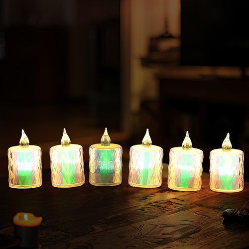 24 Pc Flameless And Smokeless Decorative Melting Candles Led Tea Light Candle Flickering Electronic Candle