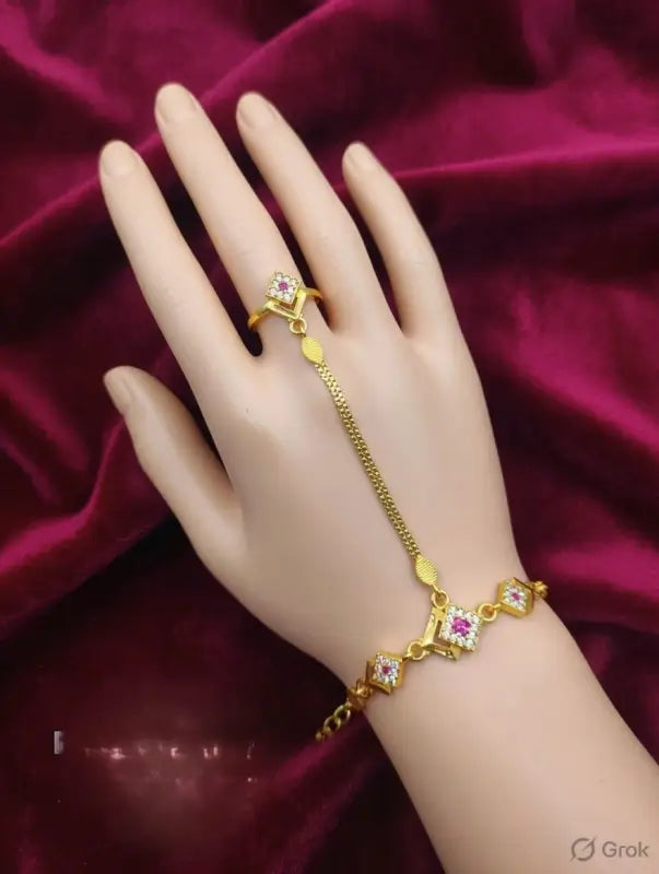 Bracelet with ring for girls and woman