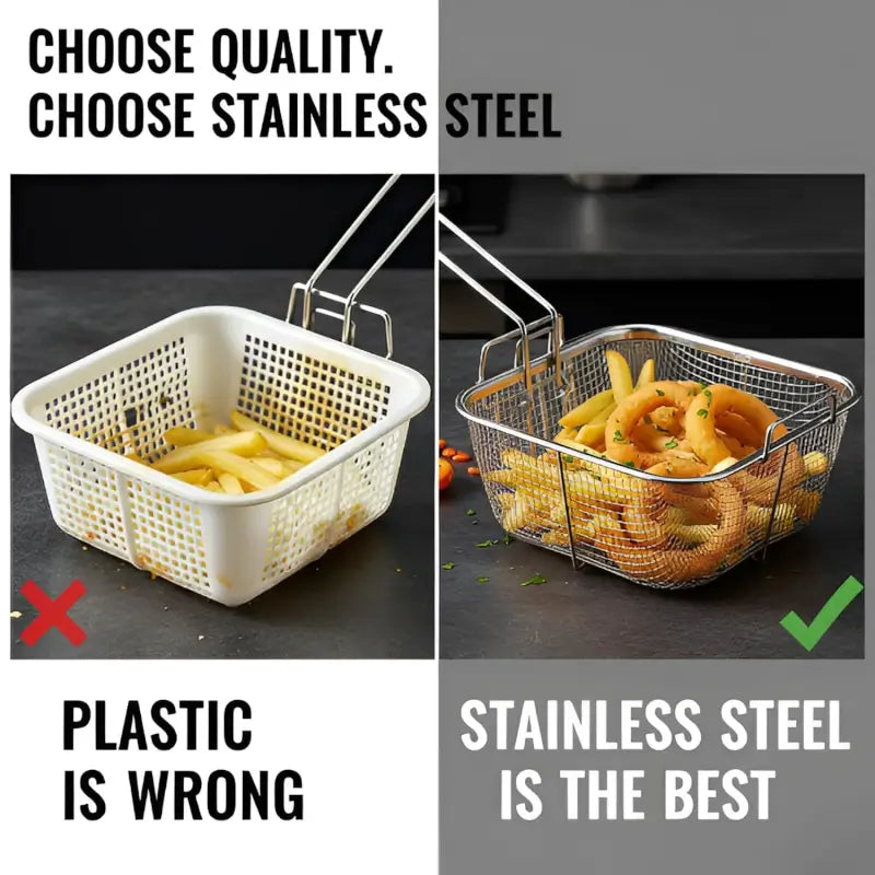 Deep Fryer Basket – Stainless Steel with Long Handle