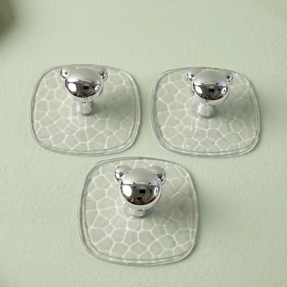 All-plastic Adhesive Wall Hooks - Strong No Damage Easy To Install (3 Pc Set)