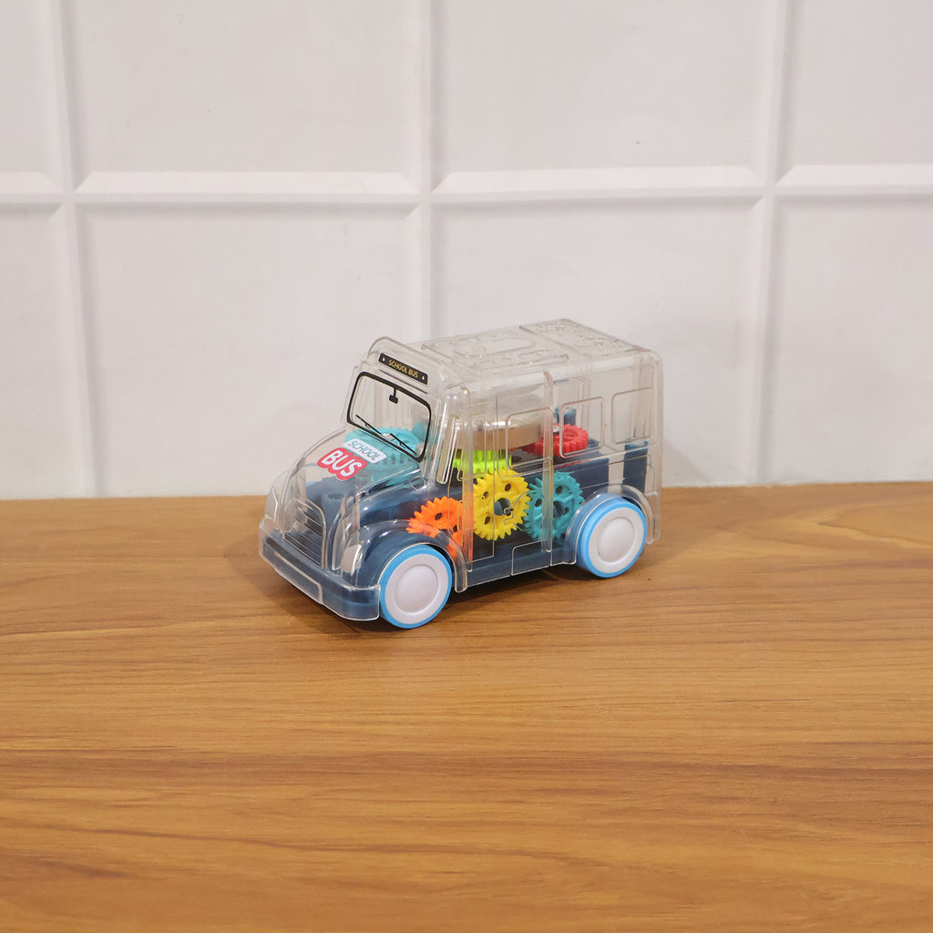 Kids Transparent Musical Light-up School Bus Toy (1 Pc)