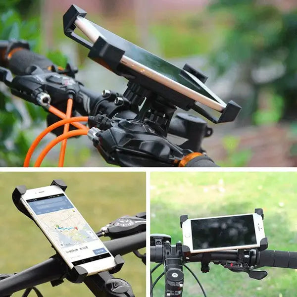 Bike Accessories Anti Shake & Stable Cradle Clamp Universal Bike/Motorcycle/Bicycle Handlebar Mount Rotation Phone Mount/Phone Holder Hands | Premium, Durable, Compact, Organizer