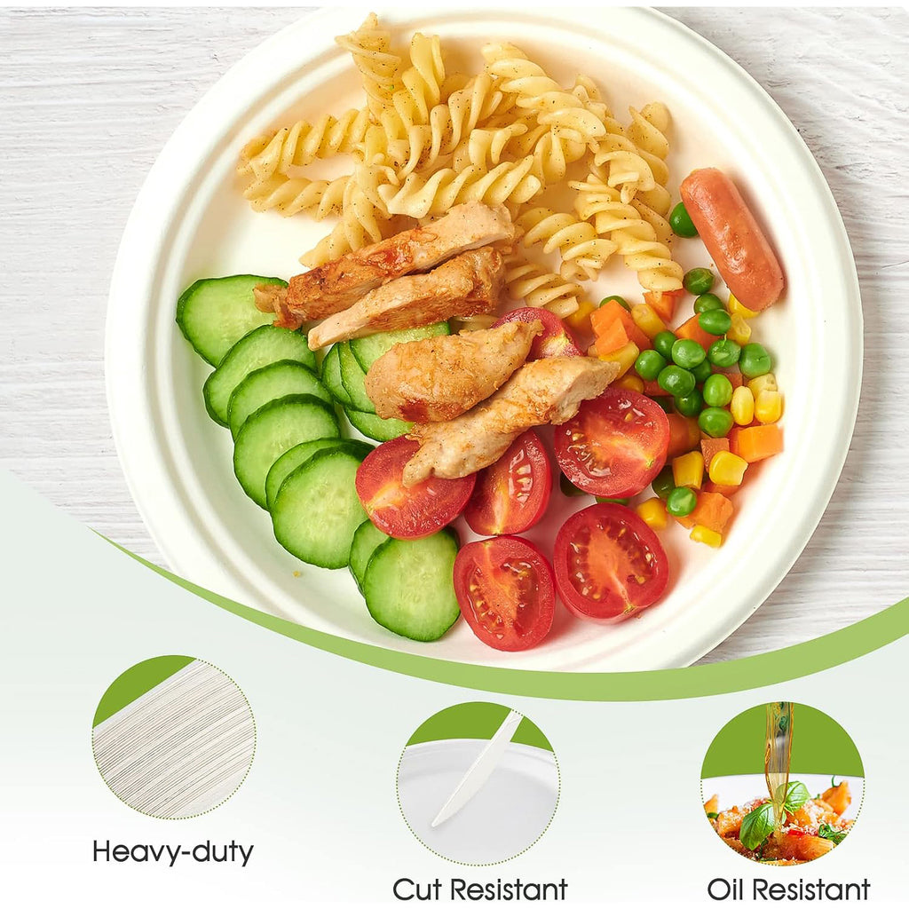 Freshee 9 Inch Compostable Bagasse Plate (10 Pc)