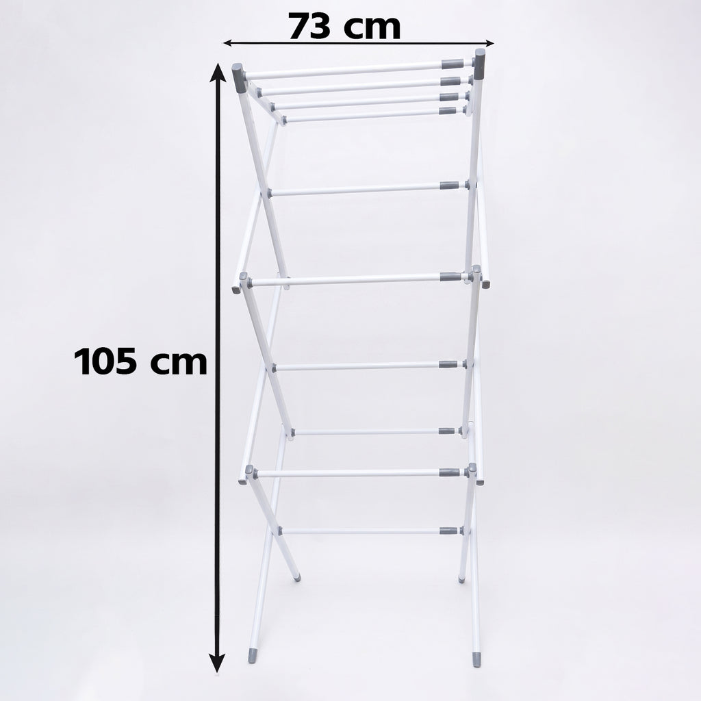 3 Tier Folding Clothes Drying Rack Laundry Cloth Dryer Stand For Balcony (1 Set)