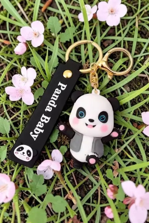 Panda Baby Keychain – Cute Silicone Cartoon Key Ring