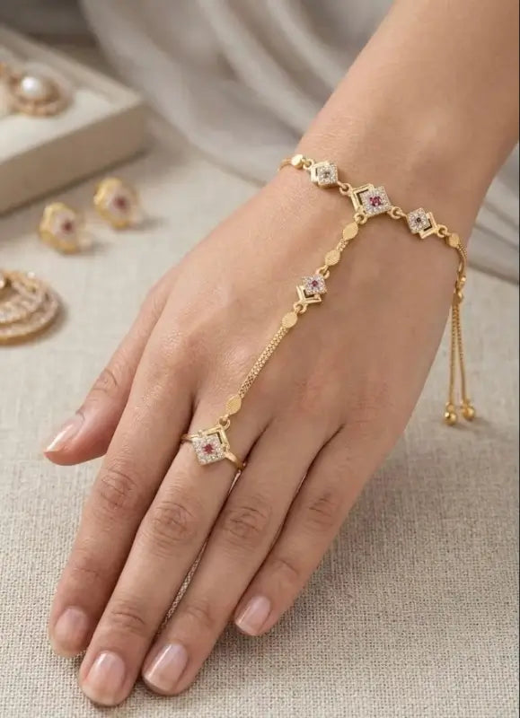 Bracelet with ring for girls and woman
