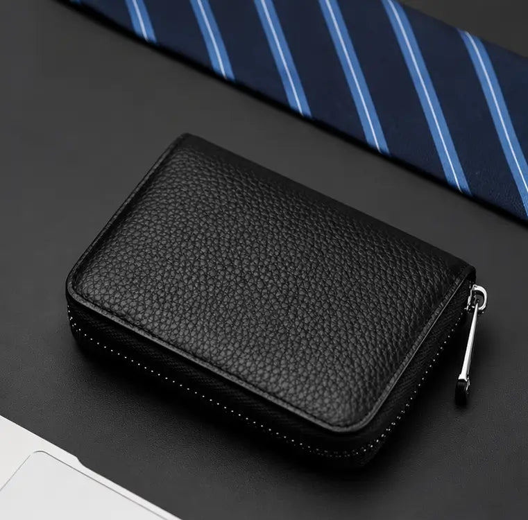 Premium PU Leather Credit Card Holder – 9 Slot Zipper Card Wallet for ATM, Debit, Credit & ID Cards