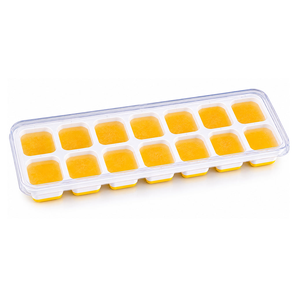14 Cavity Ice Cube Tray With Lid Easy Release Ice Mold For Fridge Freezer (1 Pc)