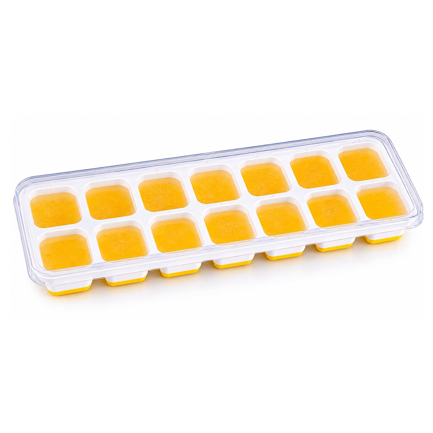 14 Cavity Ice Cube Tray With Lid Easy Release Ice Mold For Fridge Freezer (1 Pc)