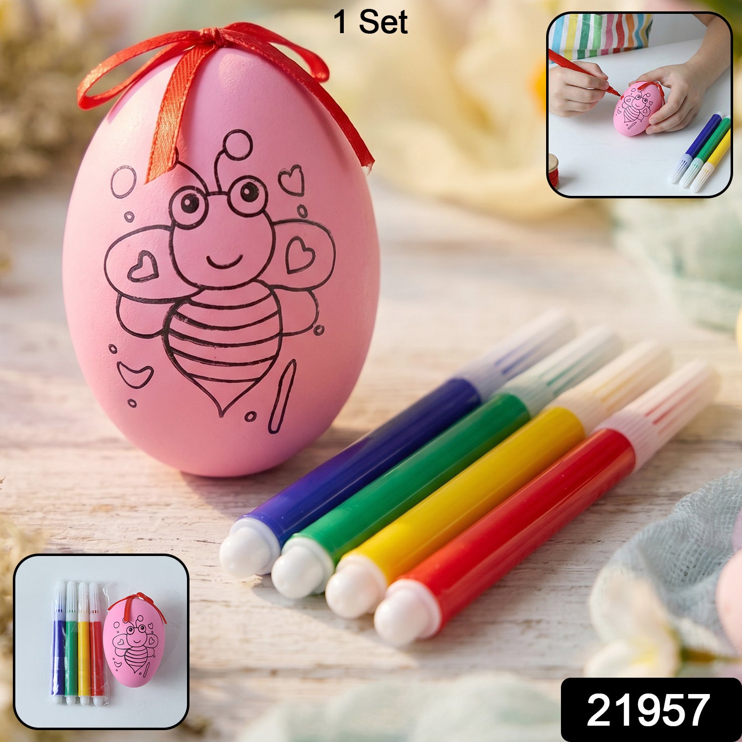 Creative Diy Paint Egg And Color Pens (1  Set)