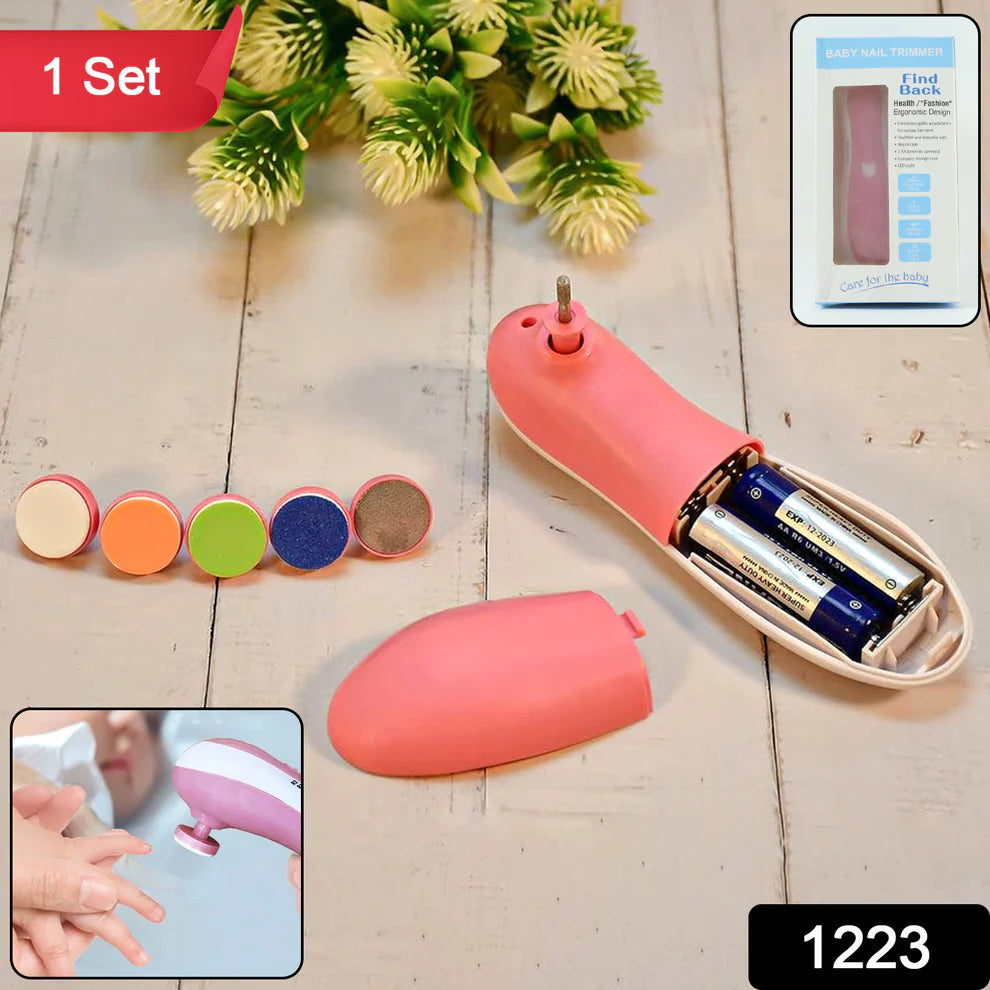 Electric Baby Nail Trimmer With Grinding Heads For Newborn Infant And Toddler - 1223