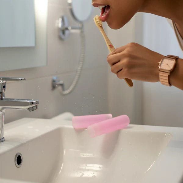 2 In 1 Soft Toothbrush And Tongue With Toothbrush Cover Cleaner Scraper For Men And Women Kids Adults Plastic Toothbrush Cover  Case  Holder (1 Pc) - 12721