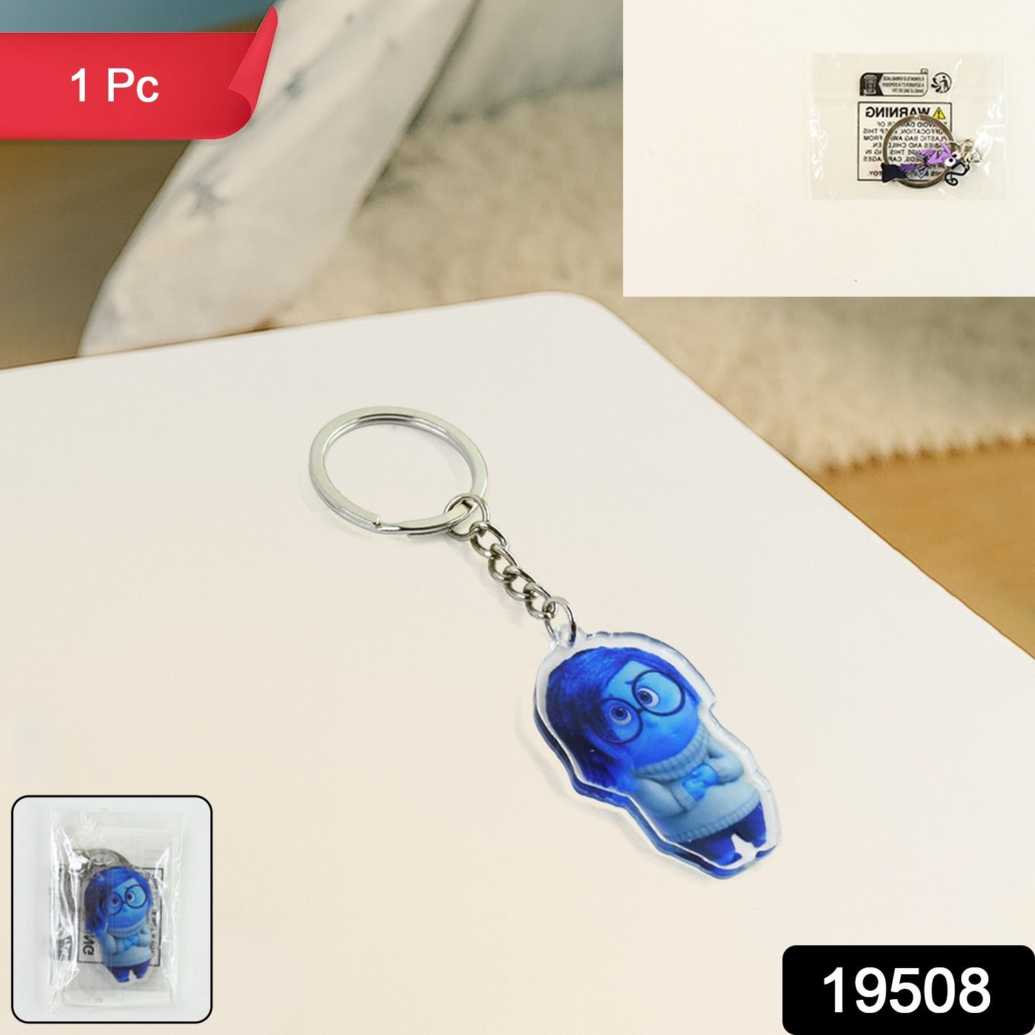 Cartoon Character-themed Acrylic Keychain (1 Pc)