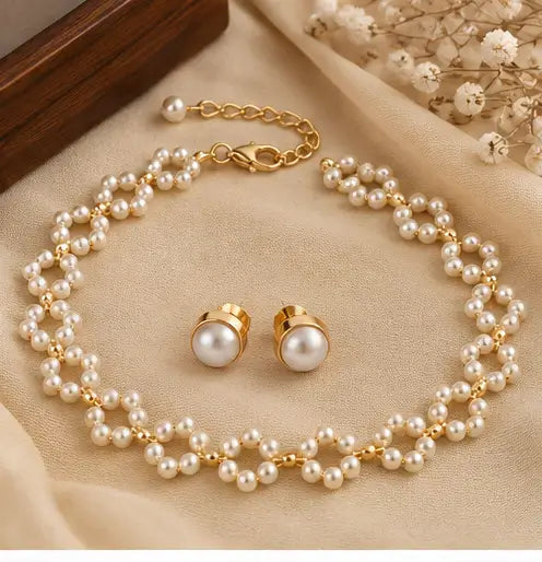 Pearl Necklace for Women – Gold Plated Brass Adjustable Jewellery