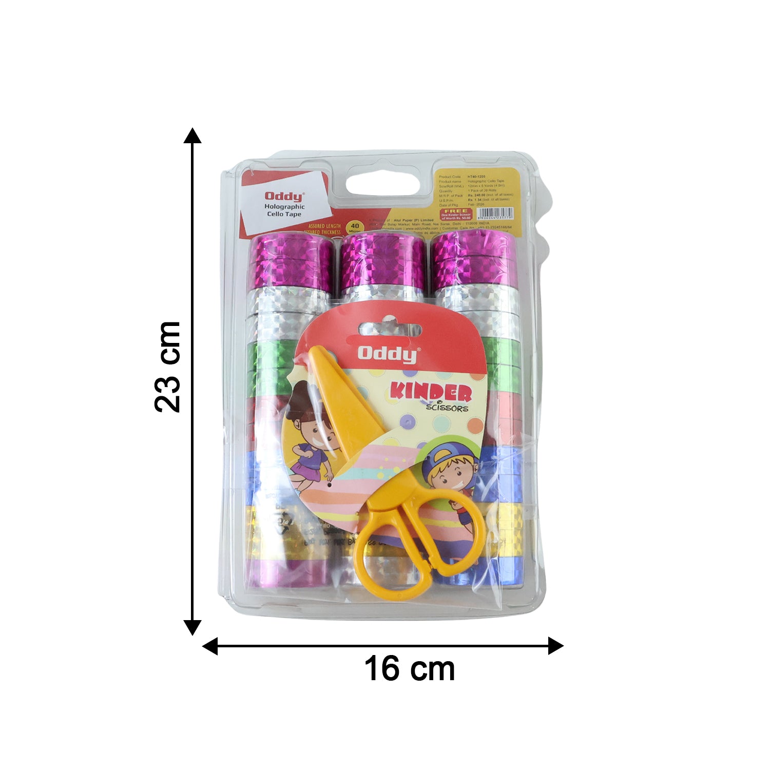 Holographic Decorative Tape Set With Scissors (1 Set 39 Roll)