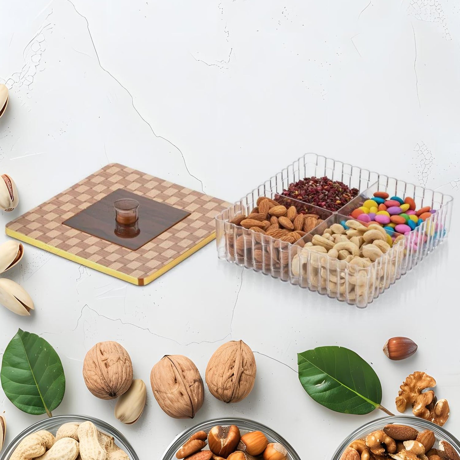 Plastic Super King Exclusive Mukhavasdani Dry Fruit Boxes (1 Pc)