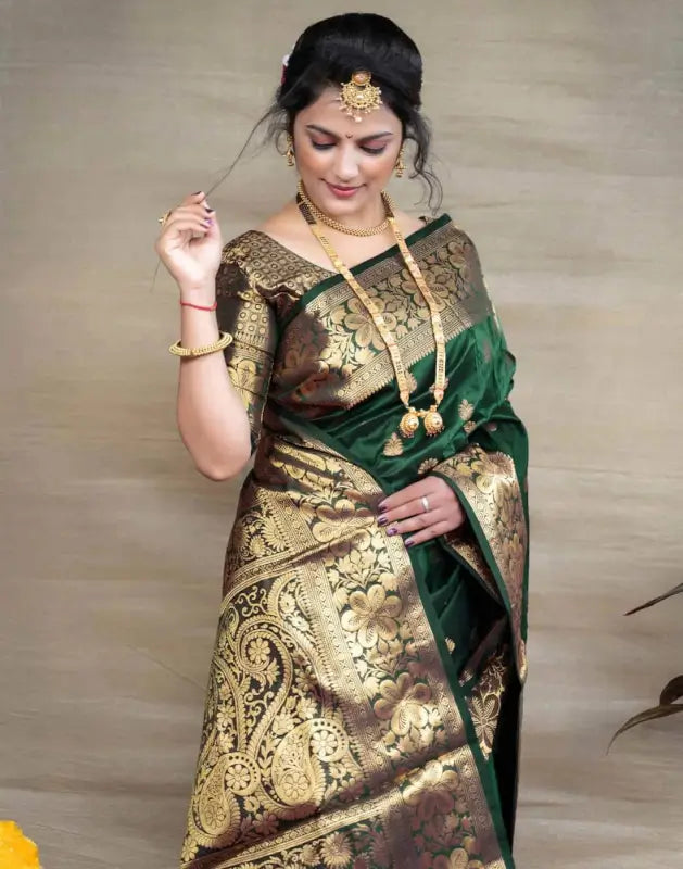 Jacquard Saree  The Royal Emerald Collection