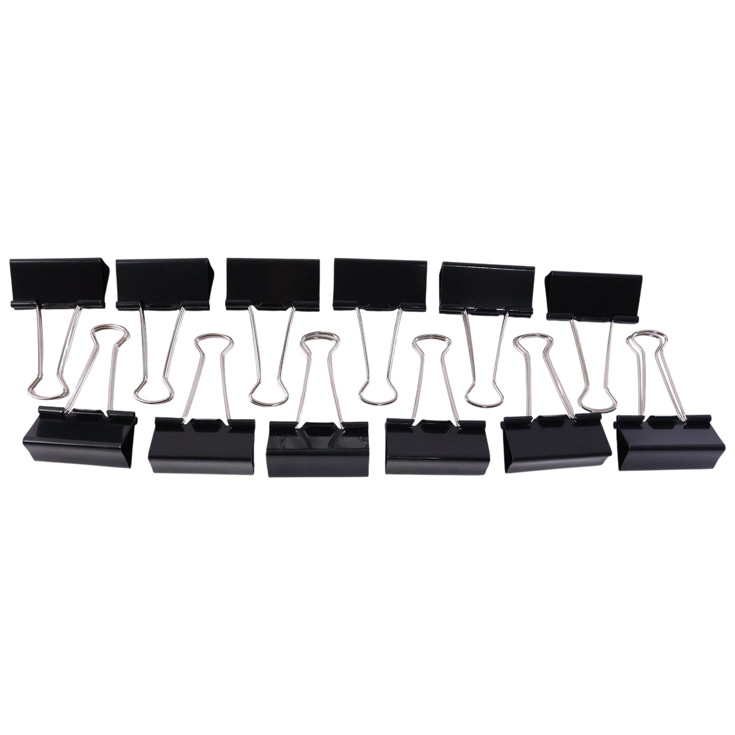 Heavy Duty Black Metal Binder Clips (25 Mm 12 Pieces Set)