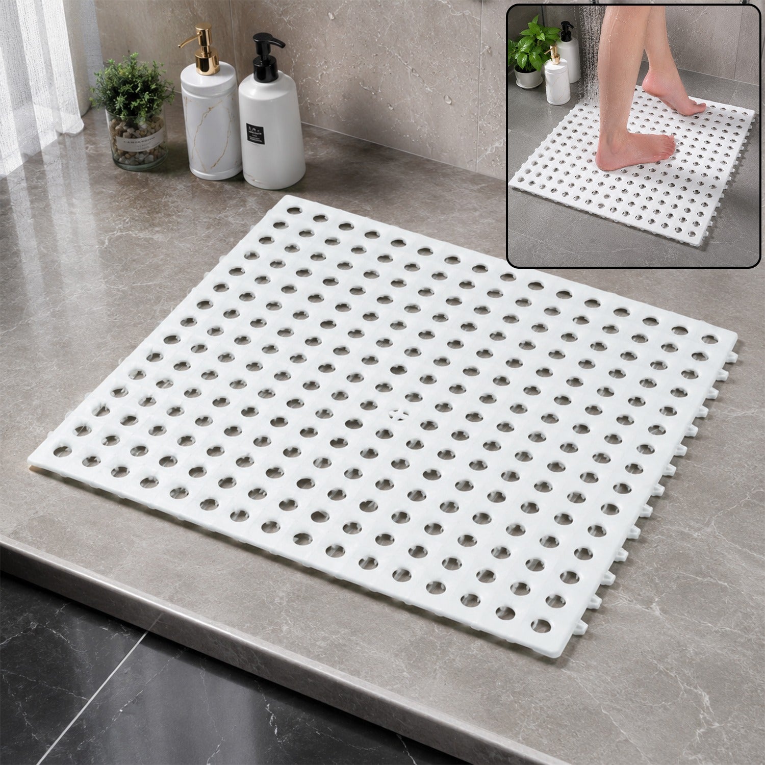 Bath Anti-slip Mat  Bathroom Safety Mat 26x26 Cm  Mini Bubbles