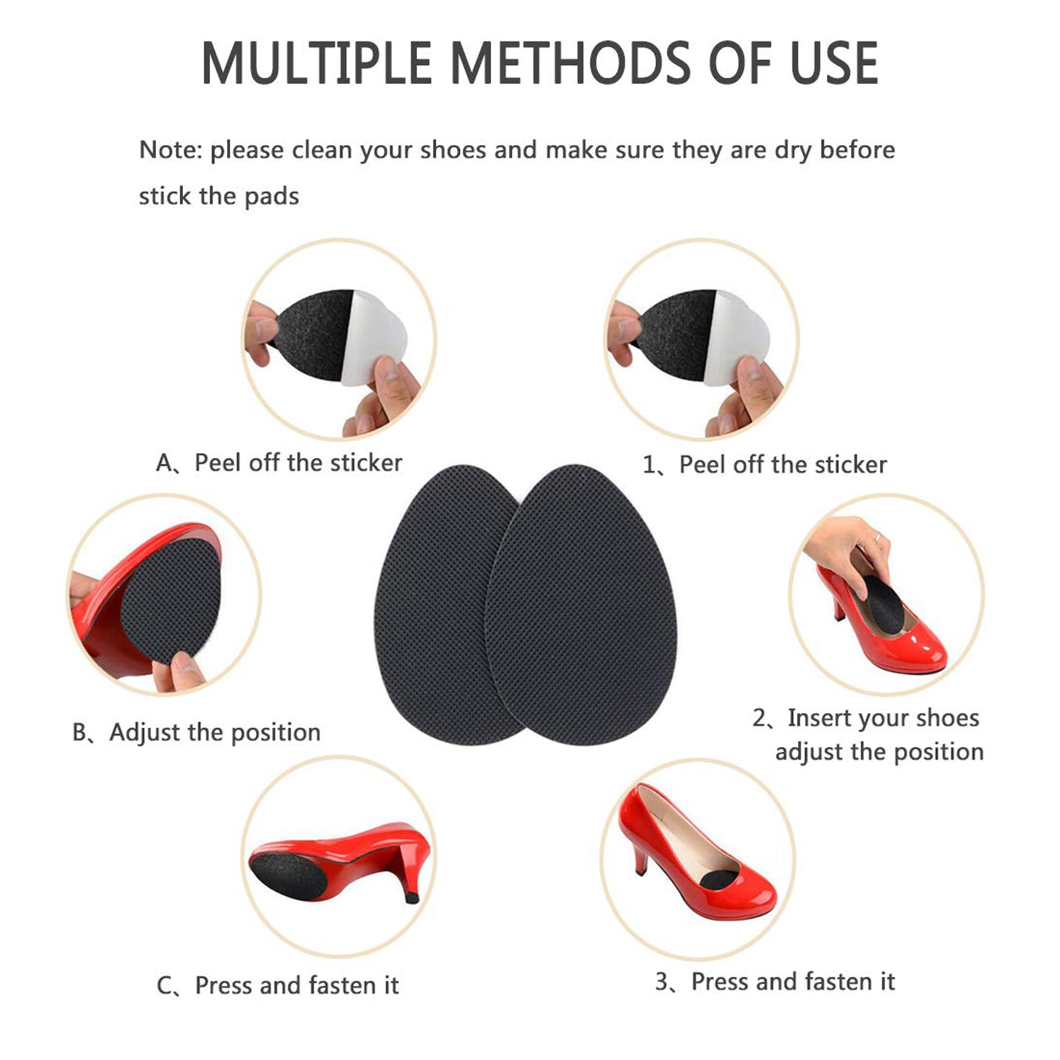 Self Adhesive Anti Slip Grip Sticker For Shoes Sandals Heels (1 Pc)