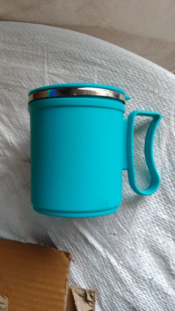 Stainless Steel Lid Cover Hot Coffeetea Mug Hot Insulated Double Wall Stainless Steel Coffee And Milk Cup With Lid - Coffee Cup Approx 250 Ml 300 Ml ( 1 Pc Mix Color)