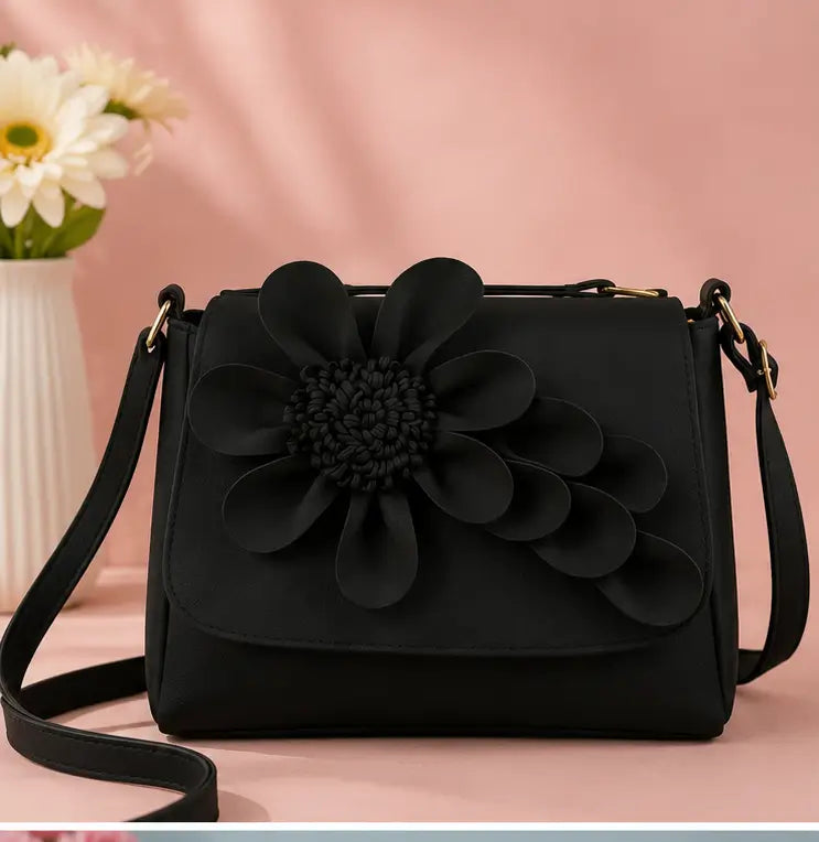 Women's PU Leather Sling Bag – Stylish Crossbody Shoulder Bag with 2 Compartments for Daily Use
