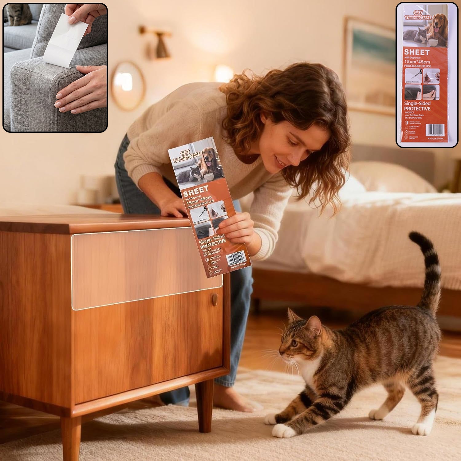 Cat Scratch Furniture Protector  Clear Anti Scratch Tape Set Of 5