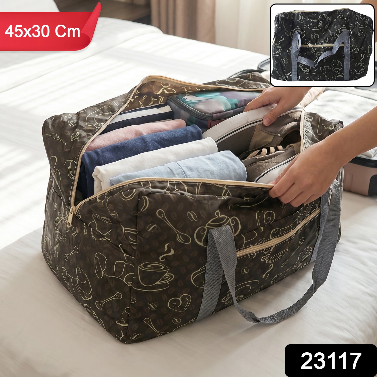 Multipurpose Foldable Storage Bag 45x30cm Travel Organizer With Handles (1 Pc)