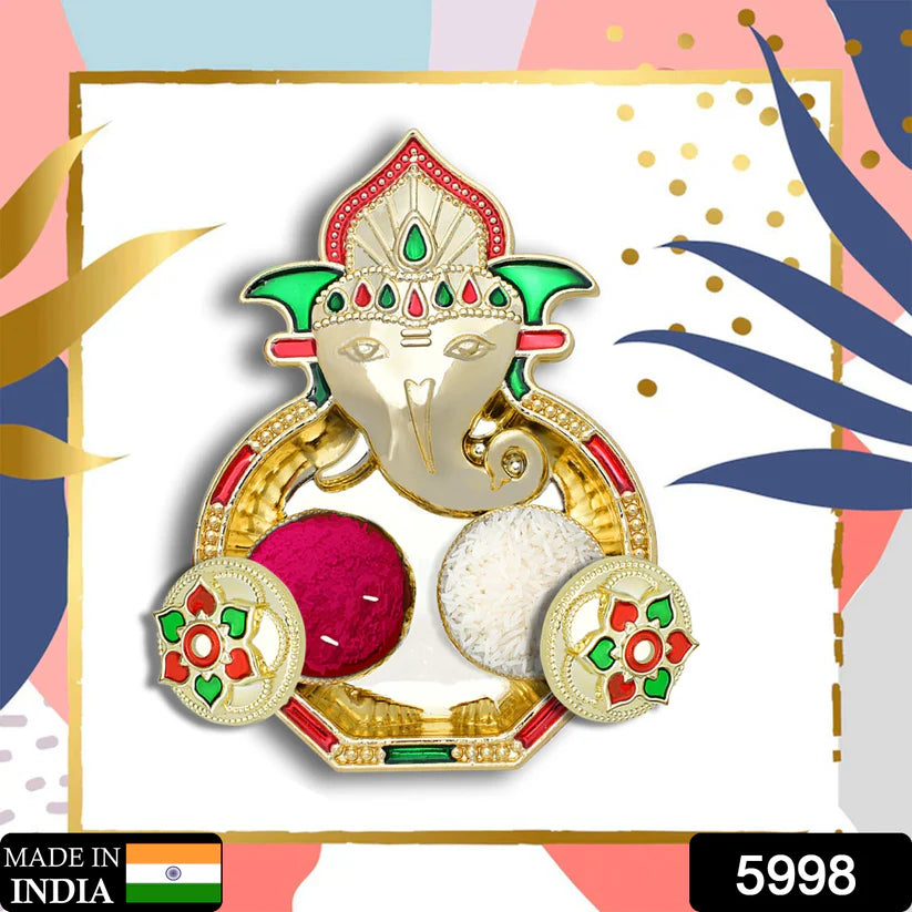 Ganesha Shaped Haldi Kumkum Thali Holder Pooja Return Gift Indian Housewarming Gifts Shivratri Wedding Favor Navarathri Favors Baby Shower Janmashtami Rakasha Bandhan Special
